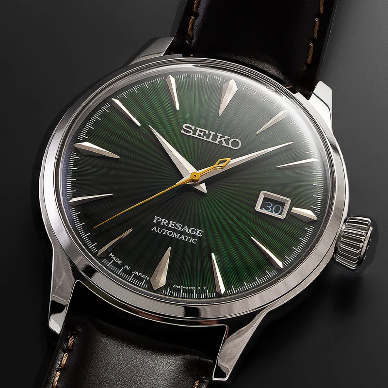 SRPD37 Presage Cocktail Time 40.5mm - Green on Leather Strap