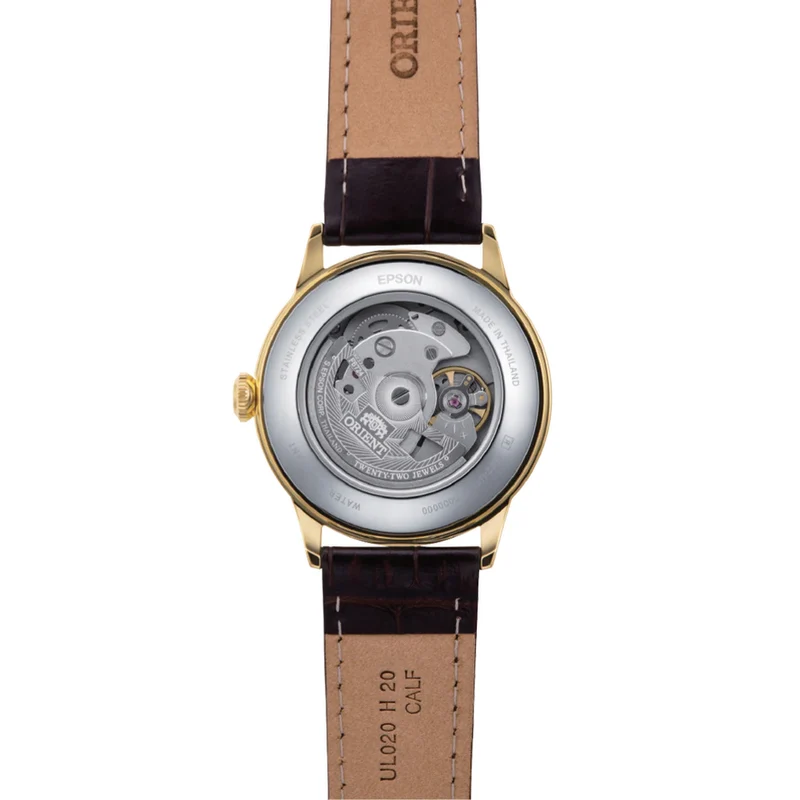 Bambino Version 7 Gold-Tone 38mm (2024 Update) - White on Leather Strap