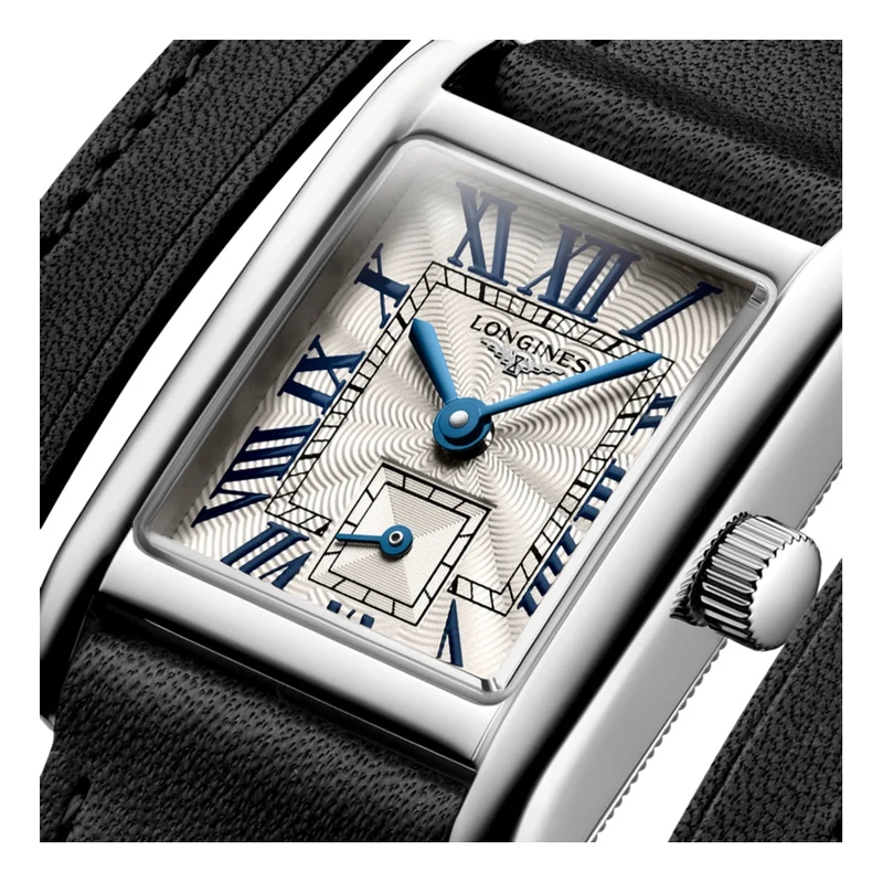 Mini DolceVita 29mm - Silver "Fliniqué" on Leather Strap