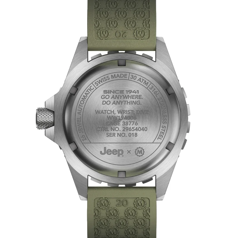 GSAR Diver's Automatic Jeep Rubicon 41mm - Black on Rubber Strap