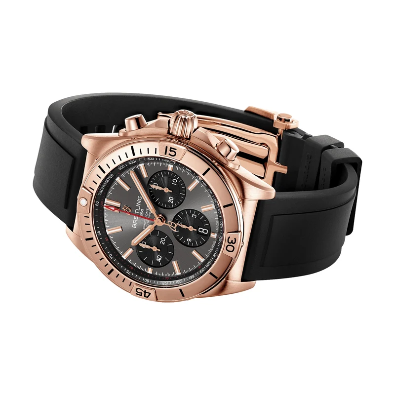 Chronomat B01 18k Red Gold 42mm - Anthracite on Rubber Strap