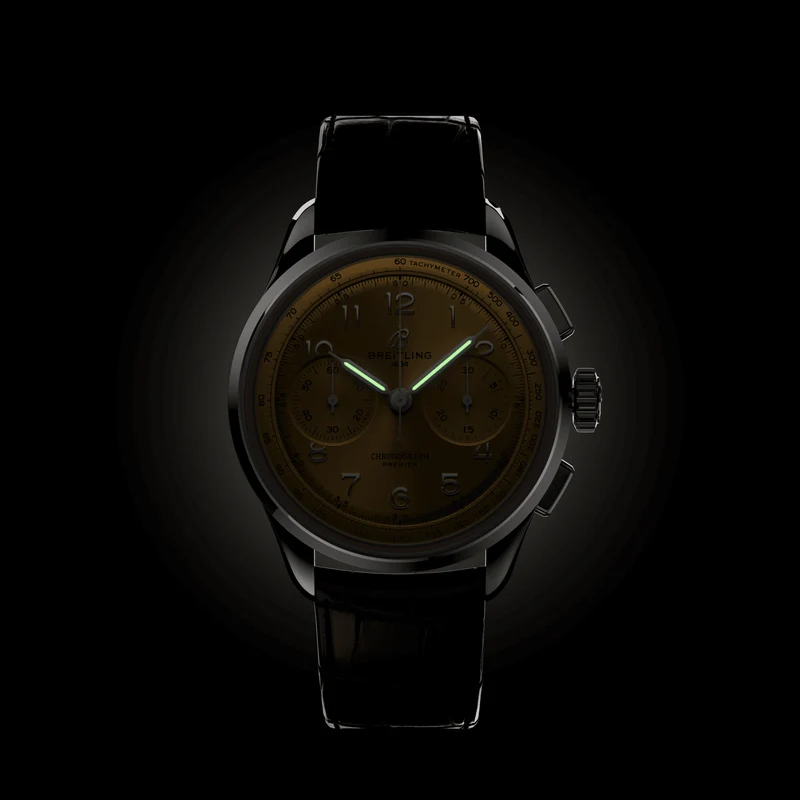 Premier B09 Chronograph 40mm - Gold on Leather Strap
