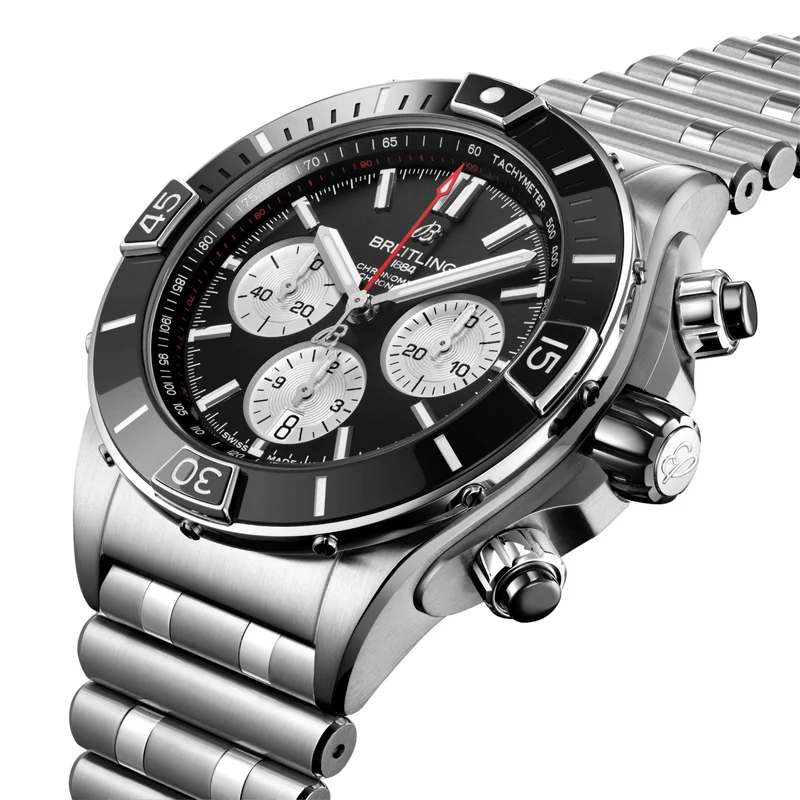 Super Chronomat B01 44mm - Black on Stainless Steel