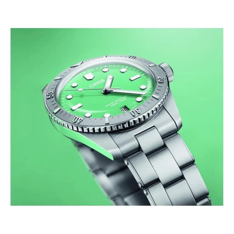 Divers Sixty‑Five 'Cotton Candy' 38mm - Green on Bracelet