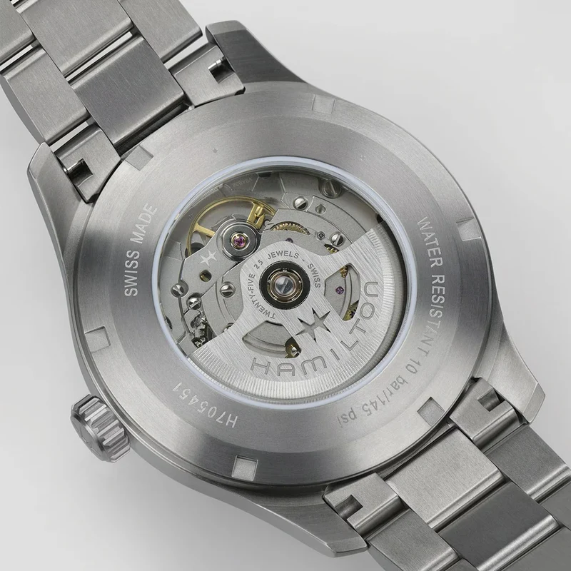 Khaki Field Titanium Auto 42mm - Blue on Bracelet