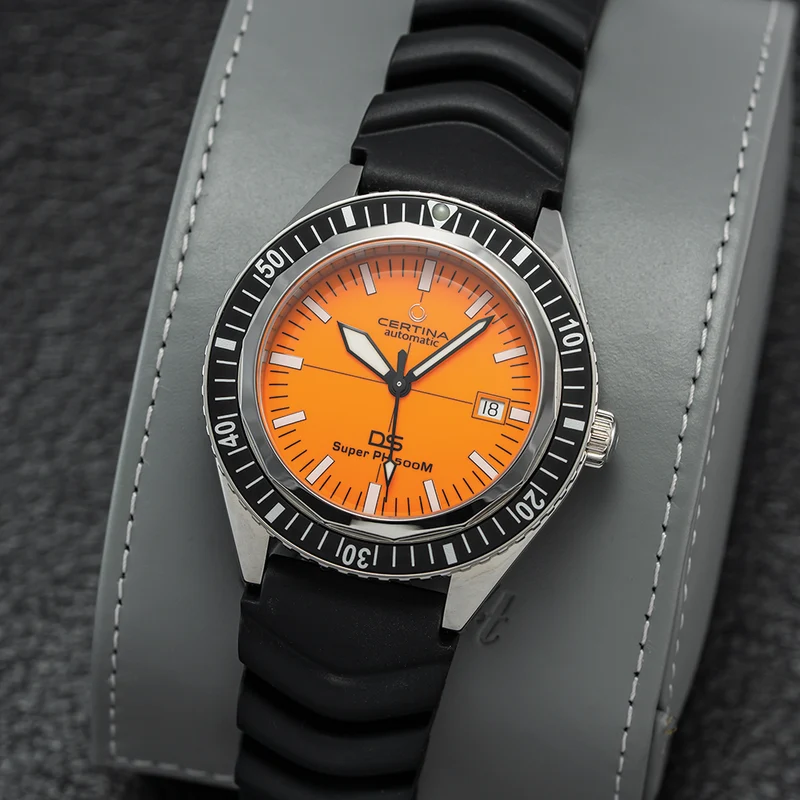 DS Super PH500M 43mm - Orange on Rubber Strap