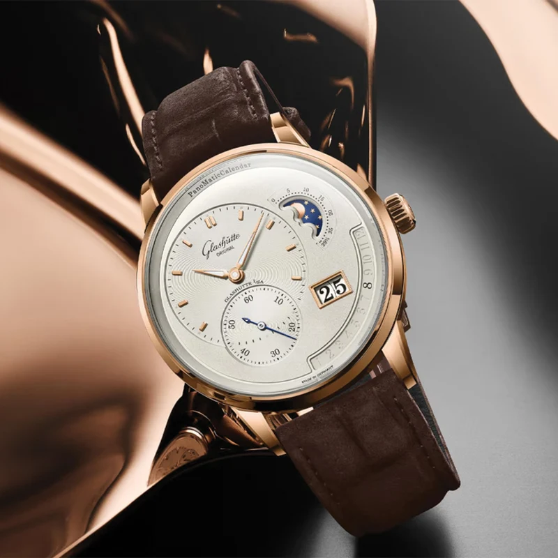 PanoMaticCalendar Red Gold 42mm - Ivory on Strap