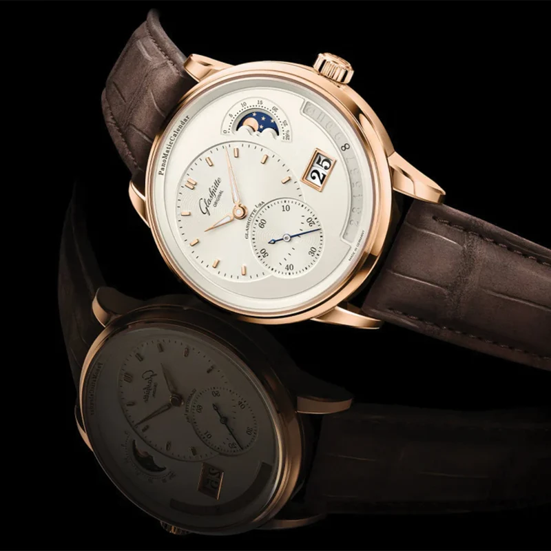 PanoMaticCalendar Red Gold 42mm - Ivory on Strap