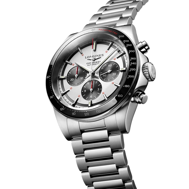 Conquest Automatic Chronograph 42mm - Silver on Bracelet
