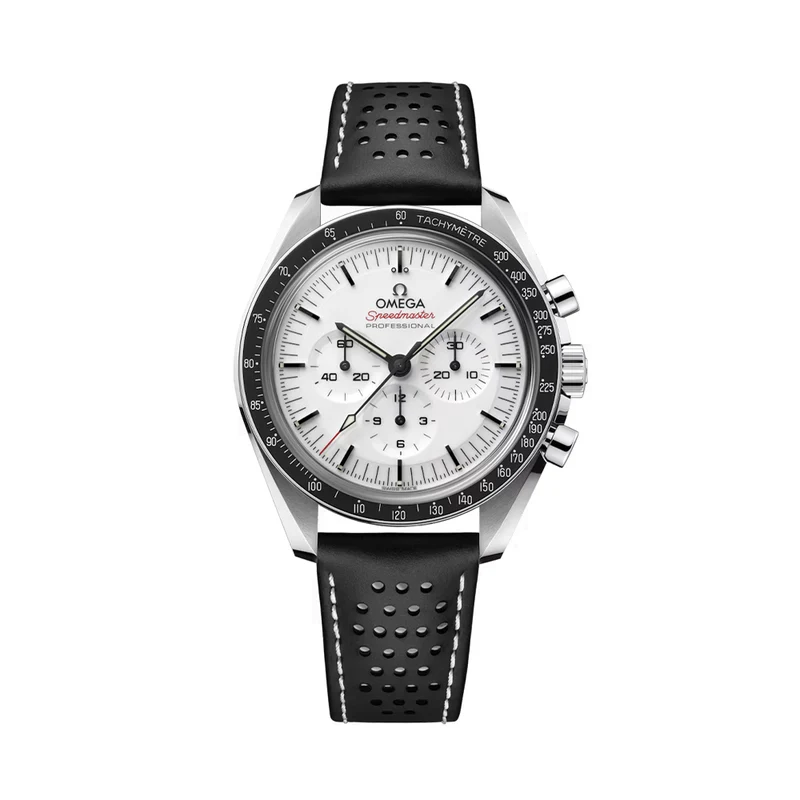 Speedmaster Moonwatch Professional Chronograph Sapphire 42mm - White on Leather Strap