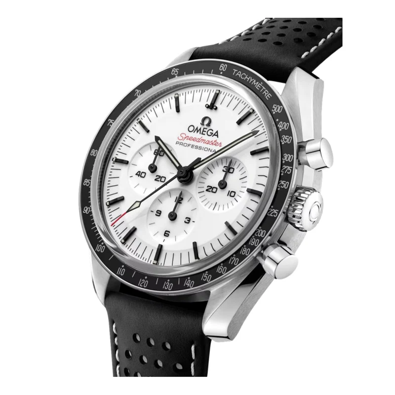 Speedmaster Moonwatch Professional Chronograph Sapphire 42mm - White on Leather Strap