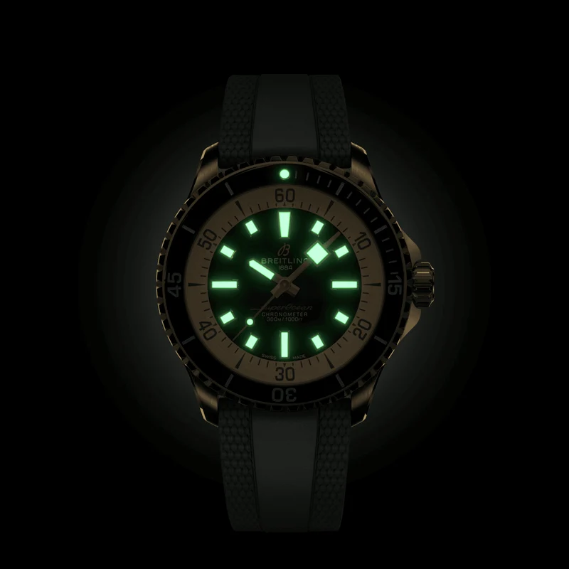 Superocean Automatic Bronze 42mm - Green on Rubber Strap