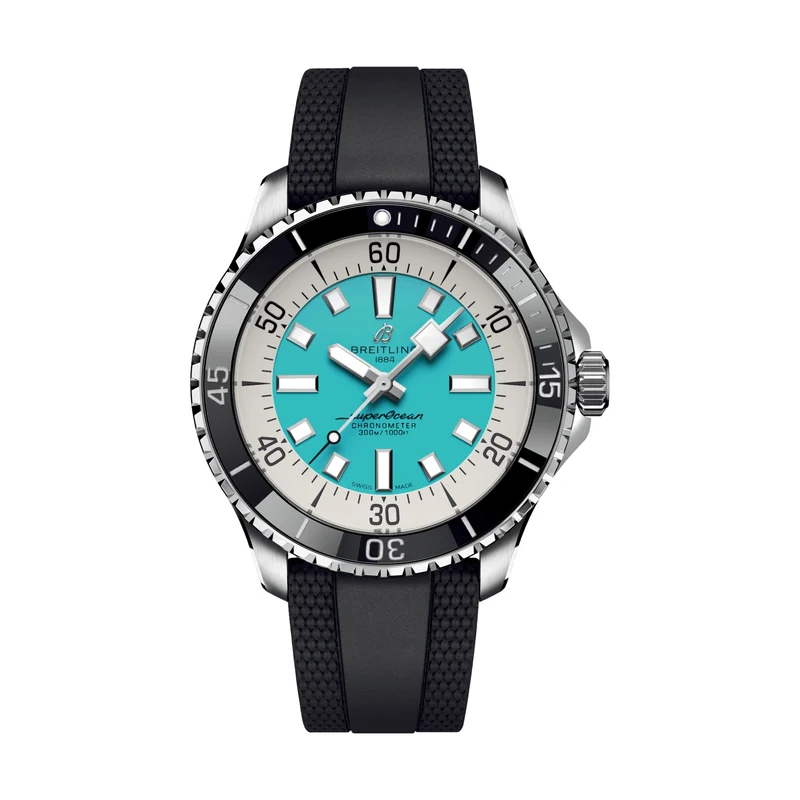 Superocean Automatic 44mm - Turquoise on Rubber Strap