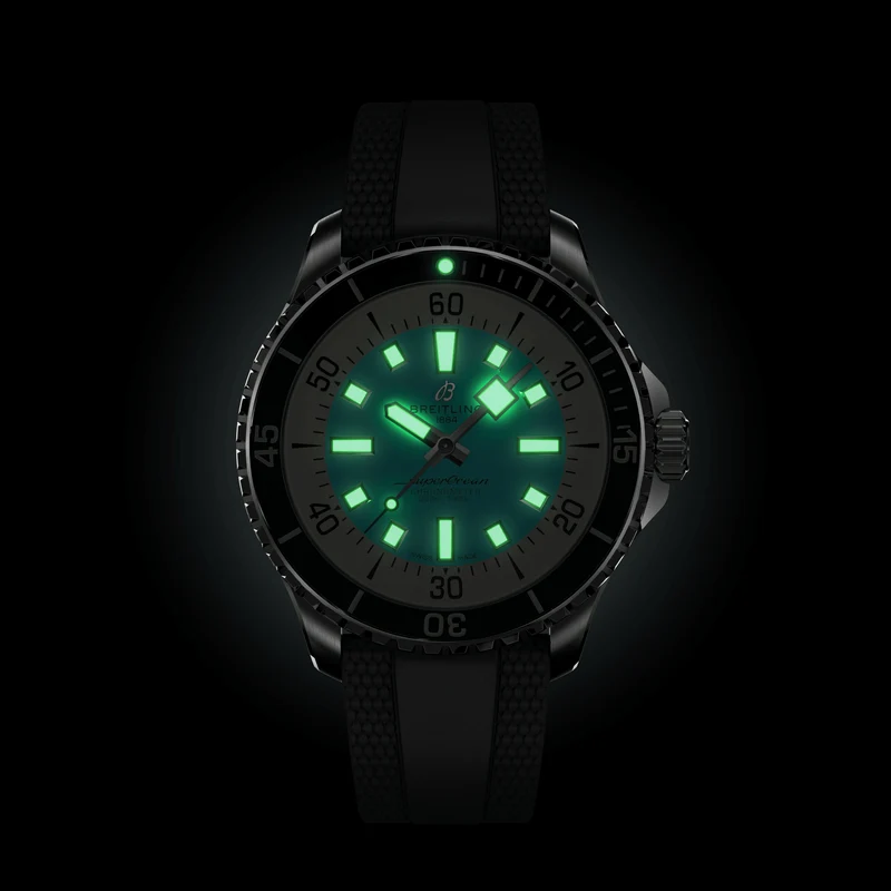 Superocean Automatic 44mm - Turquoise on Rubber Strap