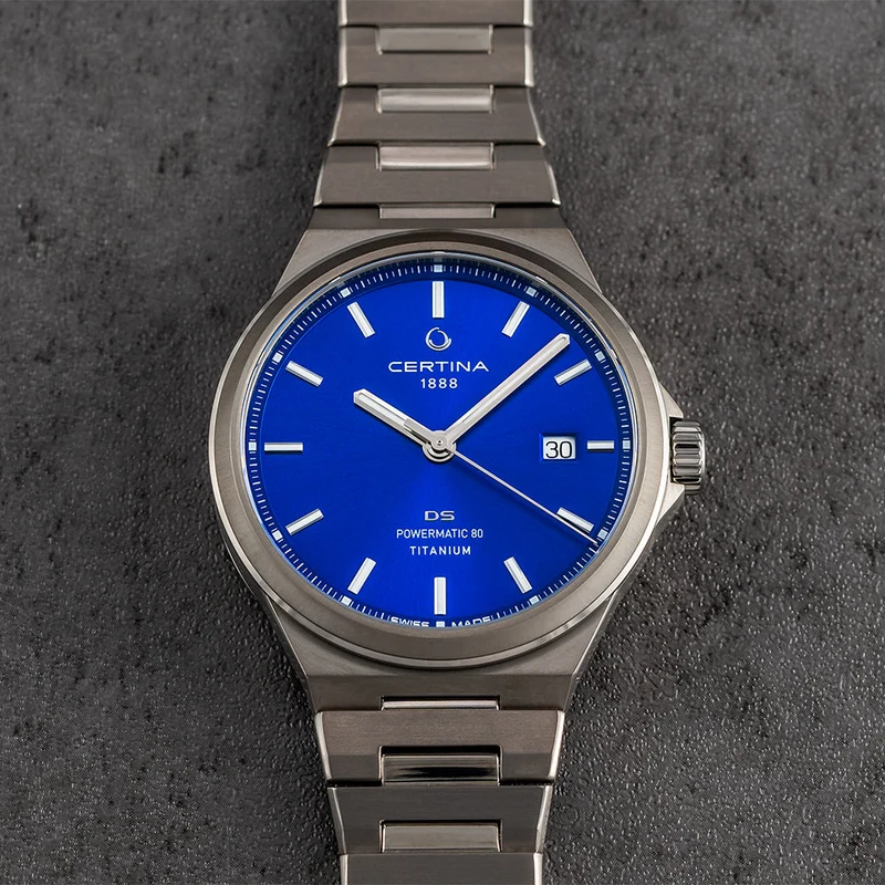 DS-7 Powermatic 80 Titanium 39mm - Blue on Bracelet