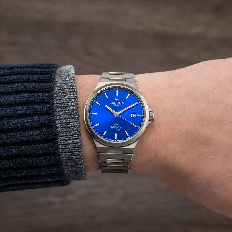 DS-7 Powermatic 80 Titanium 39mm - Blue on Bracelet