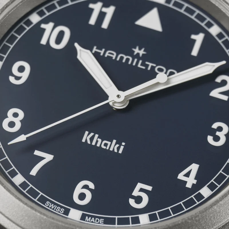 Khaki Field Quartz 38mm - Blue on One-Piece Textile Strap