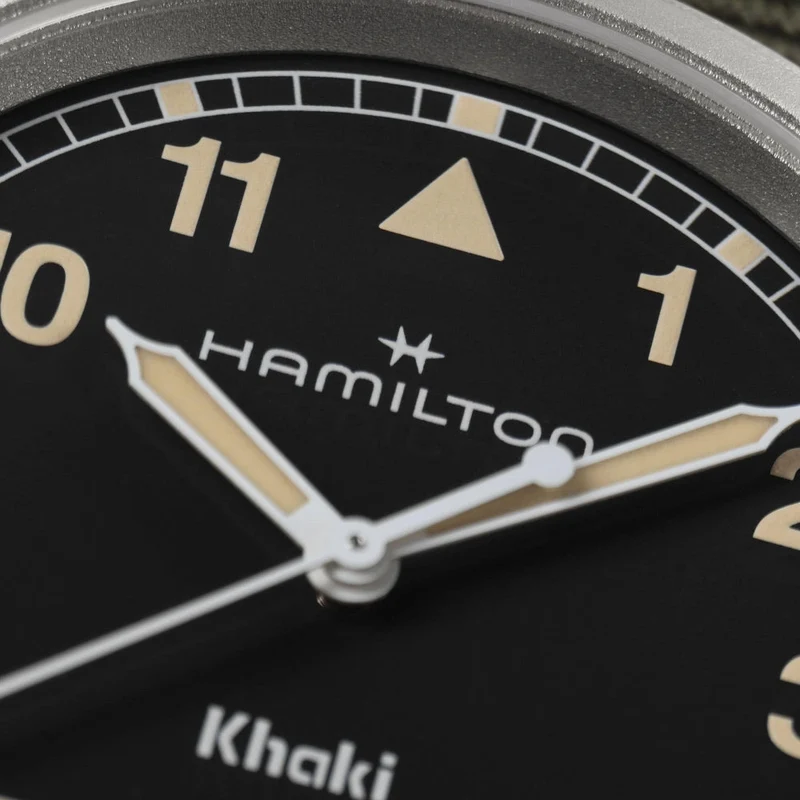 Khaki Field Quartz 38mm - Black on One-Piece Textile Strap