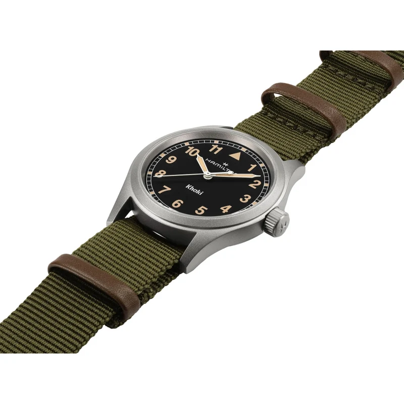 Khaki Field Quartz 38mm - Black on One-Piece Textile Strap