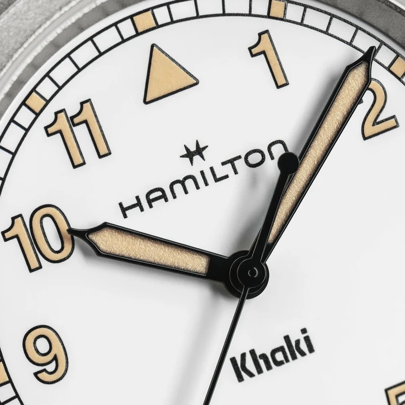 Khaki Field Quartz 33mm - White on One-Piece Textile Strap