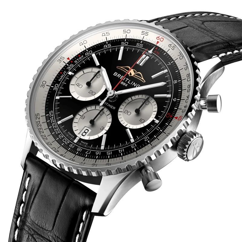 Navitimer B01 Chronograph 43mm - Black on Leather Strap