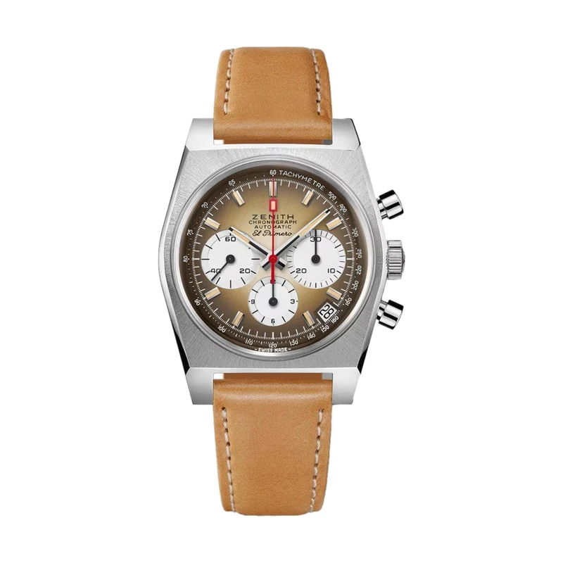 Chronomaster Revival A385 37mm - Brown on Leather Strap
