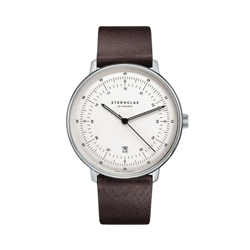 Hamburg Quartz 42mm - White on Leather Strap