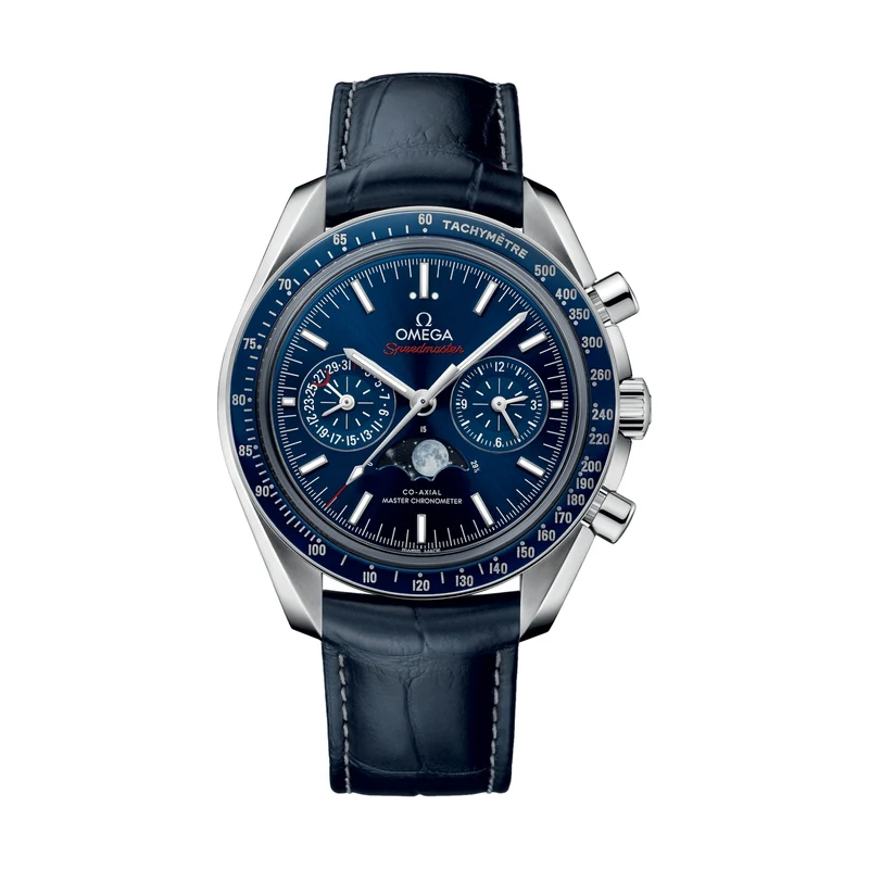 Speedmaster Moonphase Chronograph 44.25mm - Blue on Leather Strap