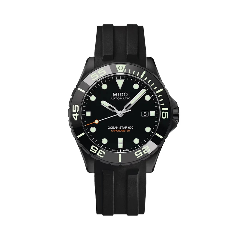 Ocean Star 600 Chronometer DLC - Black on Bracelet w/ Additional Rubber Strap