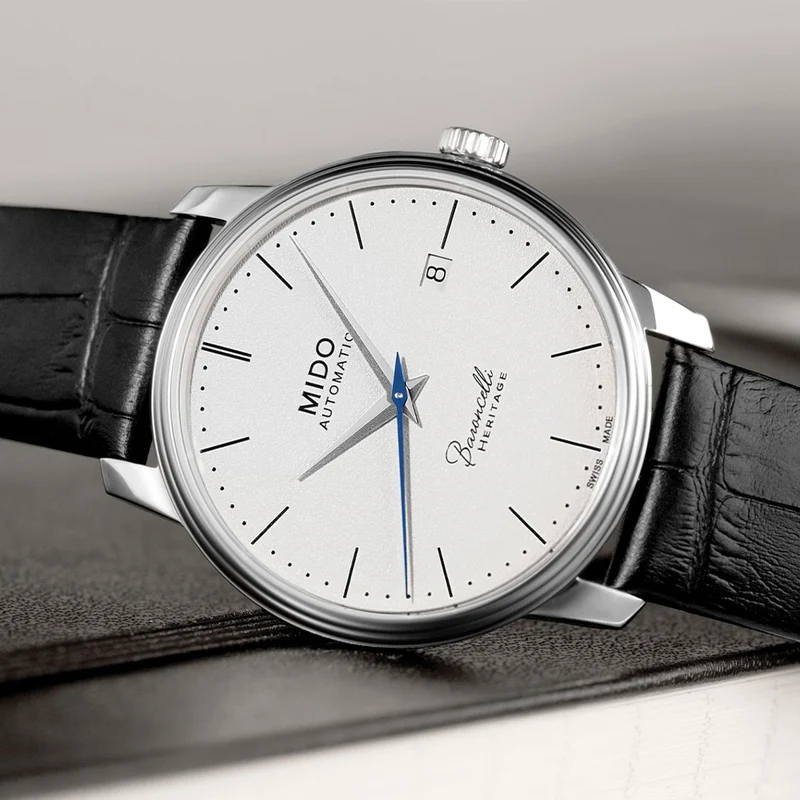 Baroncelli Heritage Gent 39mm - White on Leather Strap