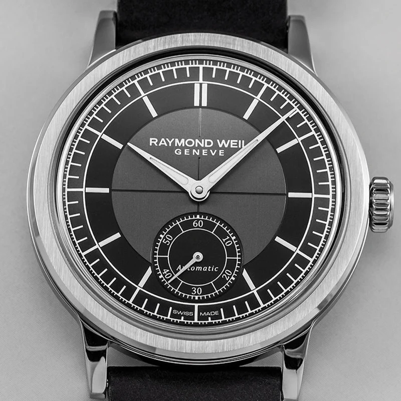 Millesime Men's Automatic Small Seconds Sector Dial 39.5mm - Anthracite on Leather Strap