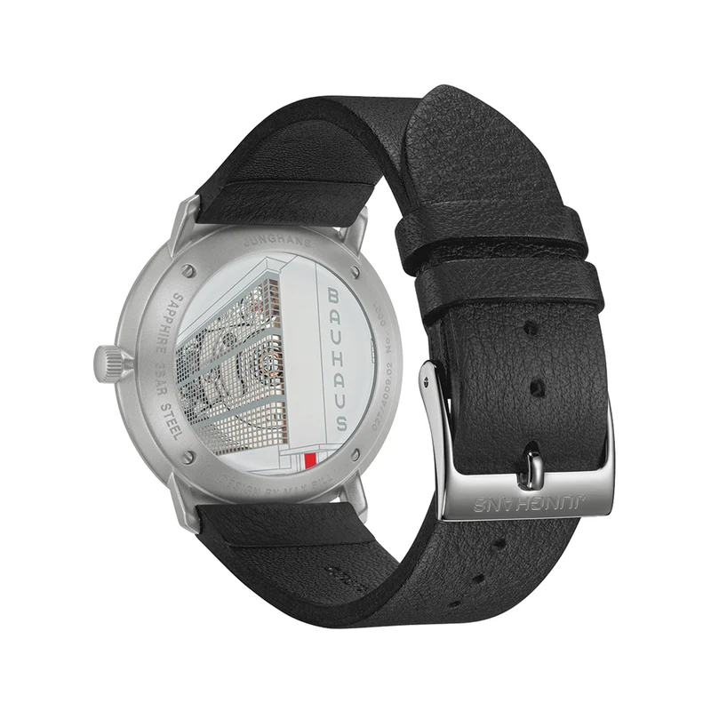 Max Bill Automatic Bauhaus 38mm - White on Leather Strap