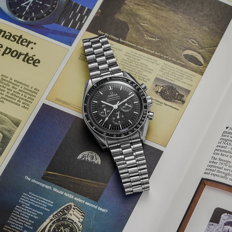 Speedmaster Moonwatch Professional Hesalite 42mm - Black on Bracelet