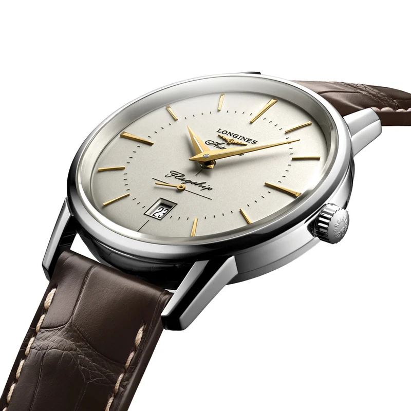 Flagship Heritage 38.5mm - Ivory on Leather Strap