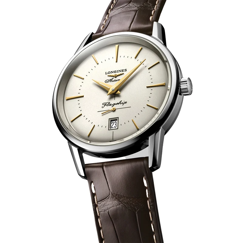 Flagship Heritage 38.5mm - Ivory on Leather Strap