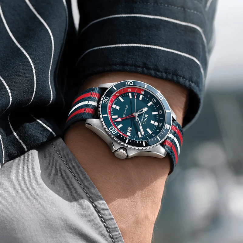 Ocean Star GMT Special Edition 44mm - Blue on Bracelet w/ Additional Fabric Strap