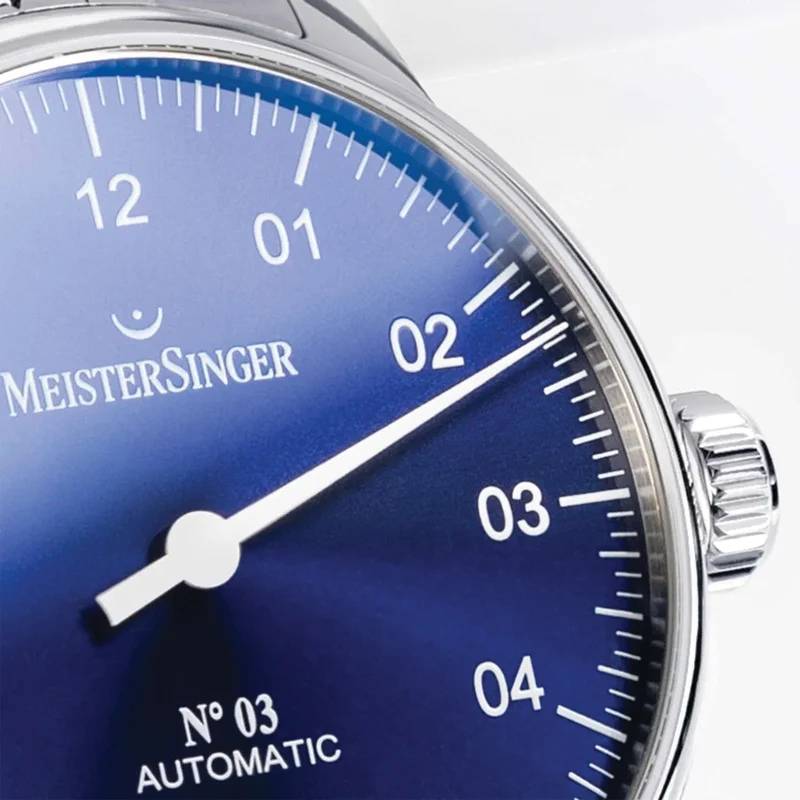 №03 43mm - Blue on Leather Strap