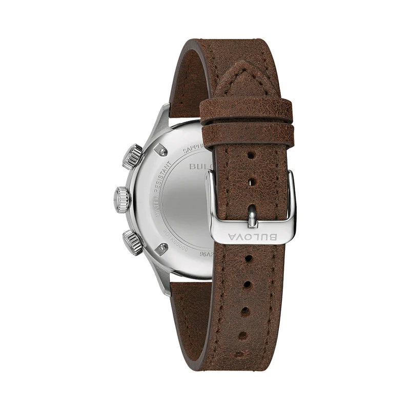 A-15 Pilot Military 42mm - Black on Leather Strap
