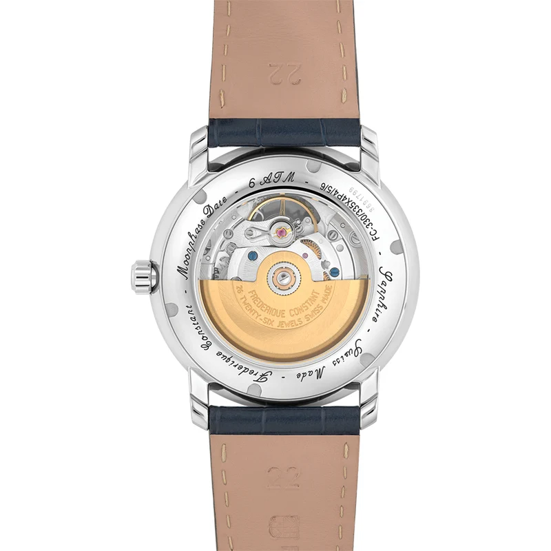 Classics Heart Beat Moonphase Date 40mm - Blue on Leather Strap