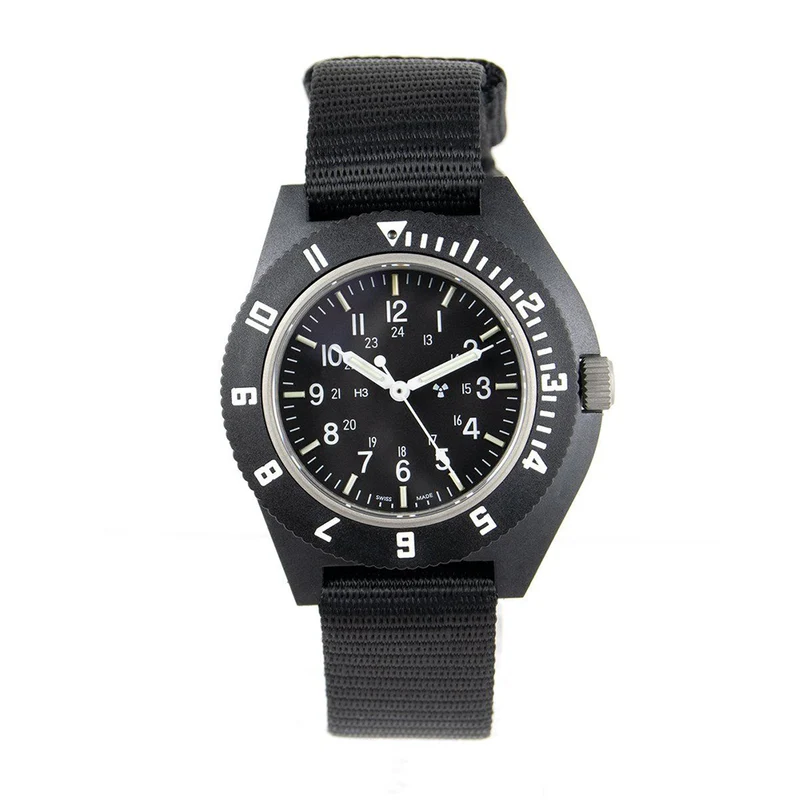 Pilot's Navigator with Date & Tritium 41mm - Black on Nylon Strap