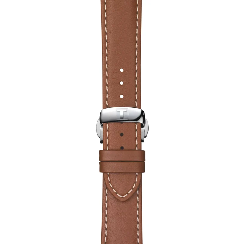 Gentleman Powermatic 80 Silicium Solid 18K Gold bezel 40mm - Cream on Leather Strap