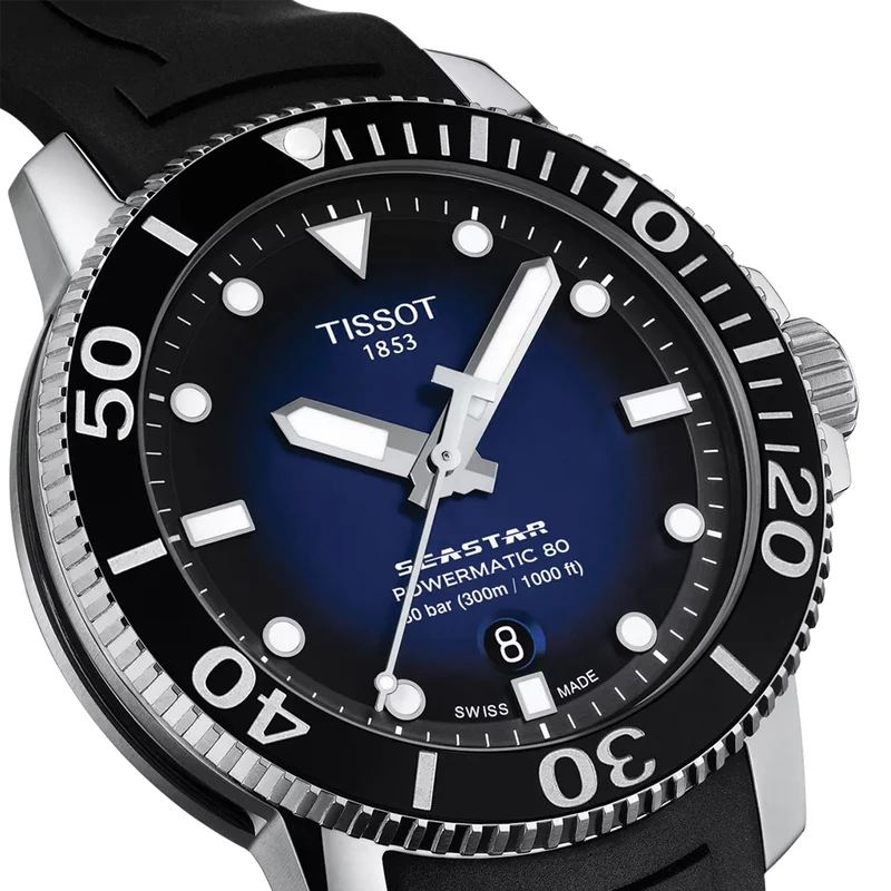 Seastar 1000 Powermatic 80 43mm - Blue on Rubber Strap