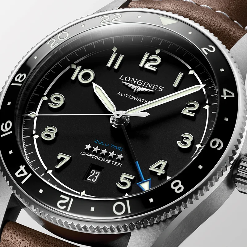 Spirit Zulu Time 42mm - Black on Leather Strap