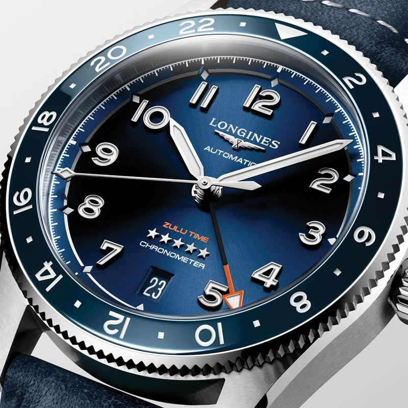 Spirit Zulu Time 39mm - Blue on Leather Strap