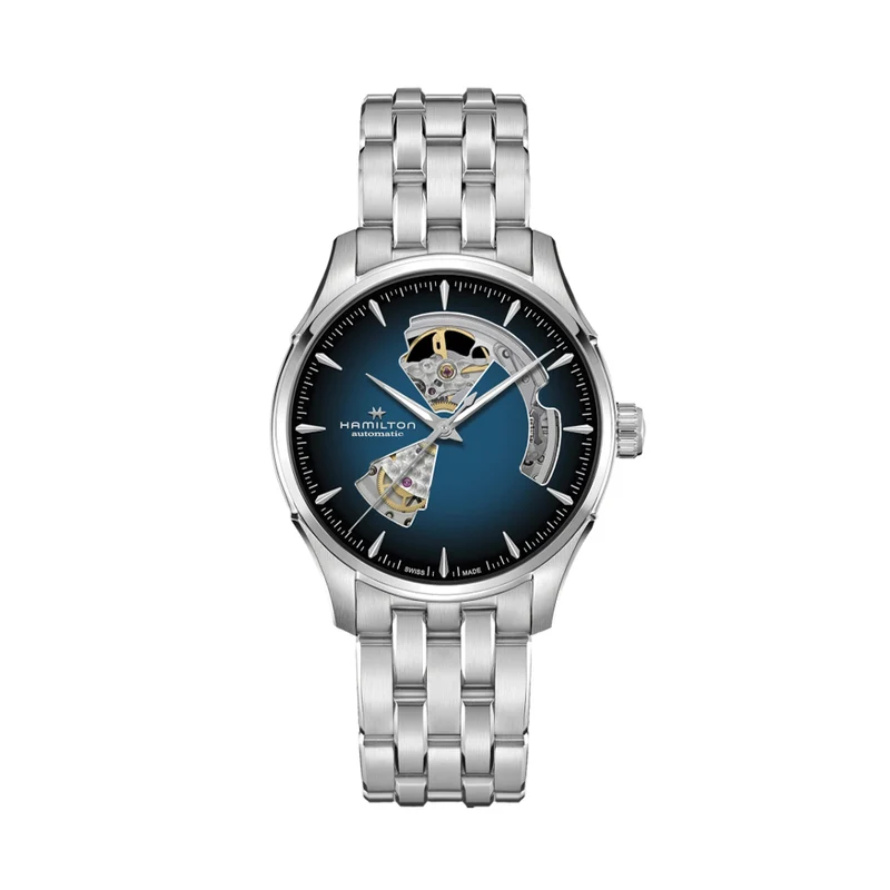 Jazzmaster Open Heart Auto 40mm - Blue on Bracelet