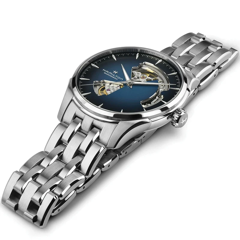 Jazzmaster Open Heart Auto 40mm - Blue on Bracelet