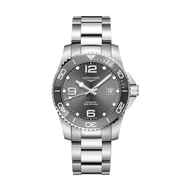 HydroConquest 41mm - Sunray Grey on Bracelet