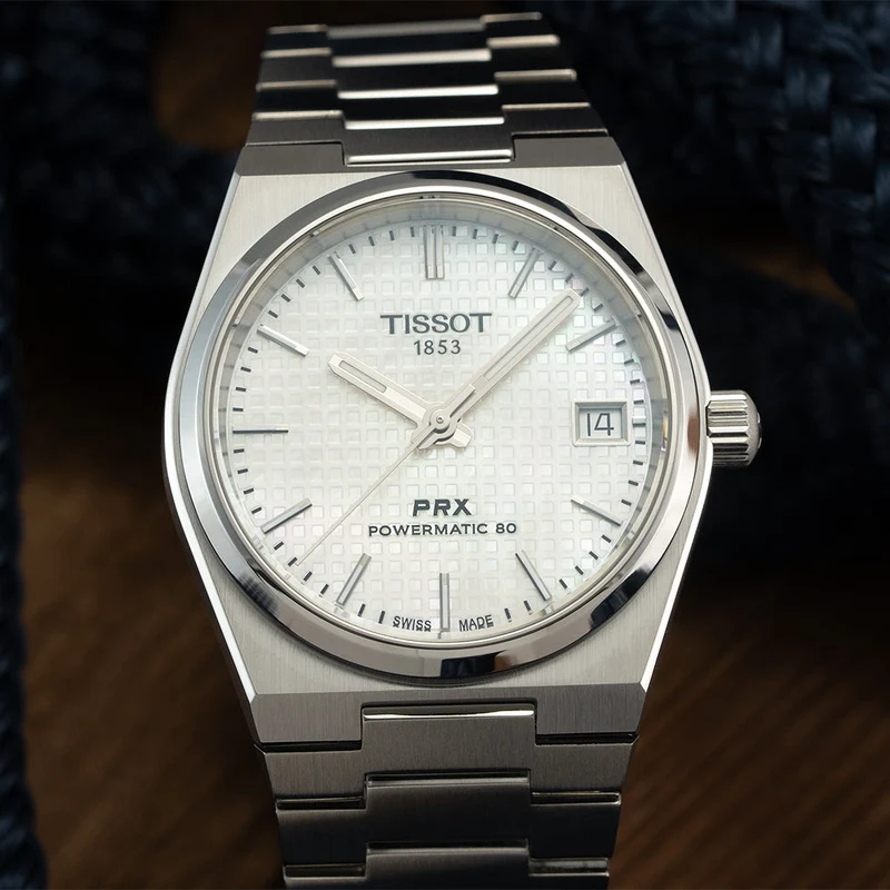 PRX Powermatic 80 35mm - White, Mother-of-Pearl on Bracelet