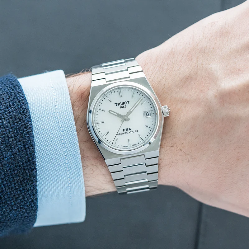 PRX Powermatic 80 35mm - White, Mother-of-Pearl on Bracelet