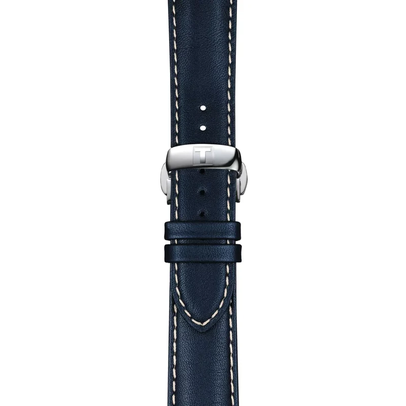 Gentleman Powermatic 80 Silicium Solid 18K Gold Bezel 40mm - Blue on Leather Strap